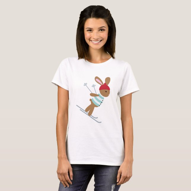 Skiing Bunny T-Shirt (Front Full)