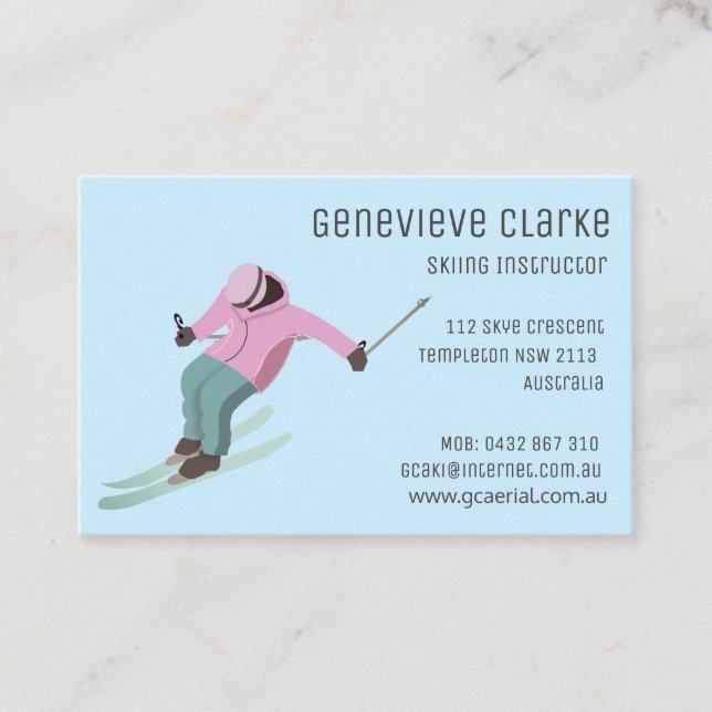 Skiing Business Card (Front)
