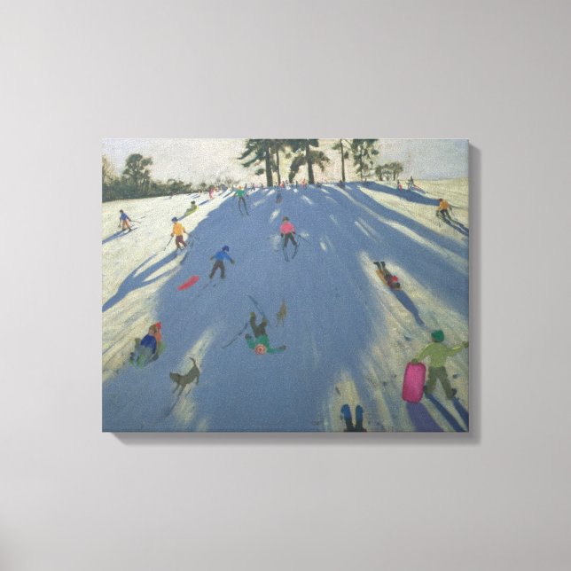 Skiing Calke Abbey Derby Canvas Print (Front)