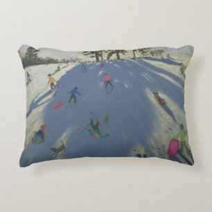 Skiing Calke Abbey Derby Decorative Pillow