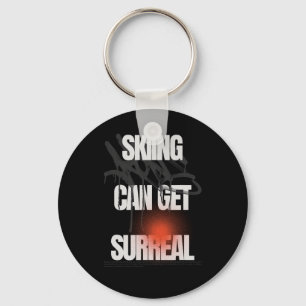 Skiing Can Get Surreal Alpine Mountain Snow Slope Keychain