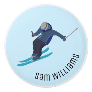 Skiing Ceramic Knob