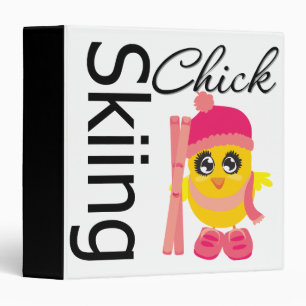 Skiing Chick Binder