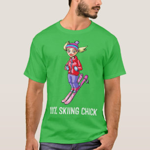 Skiing Chick Snow Bunny Funny Gift T-Shirt