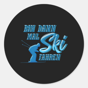 Skiing classic round sticker