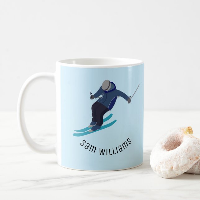 Skiing Coffee Mug (With Donut)