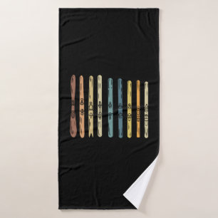 Skiing - Collection of ski boards Bath Towel