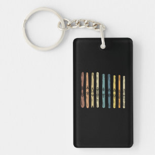 Skiing - Collection of ski boards Keychain