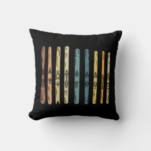 Skiing - Collection of ski boards Throw Pillow