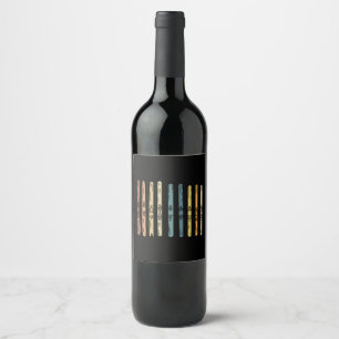Skiing - Collection of ski boards Wine Label