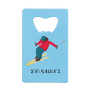 Skiing Credit Card Bottle Opener