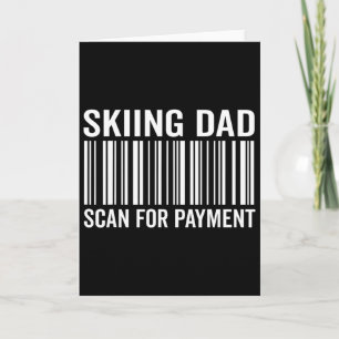 Skiing Dad Daddy Scan For Payment Funny Rcode Daug Card