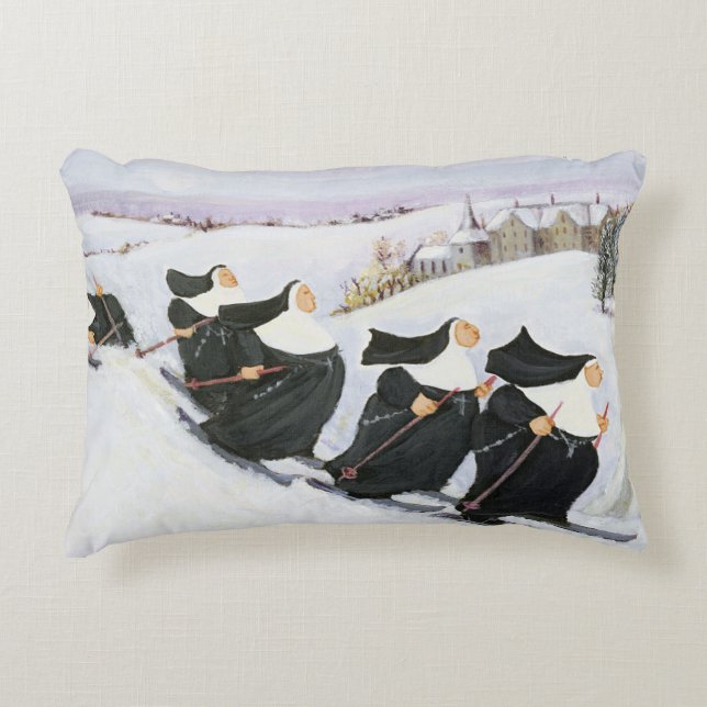 Skiing Decorative Pillow (Front)