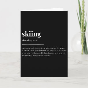 Skiing Definition Dictionary Design Card