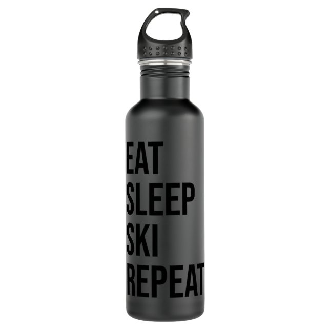 Skiing Design Eat Sleep Ski Repeat Skiing Lover 710 Ml Water Bottle (Front)