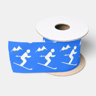 Skiing Design Ribbon Satin Ribbon