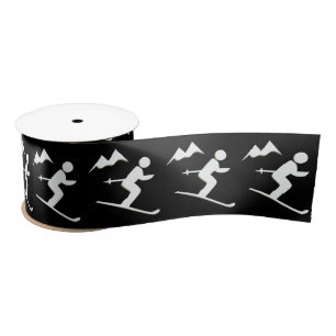 Skiing Design Ribbon Satin Ribbon