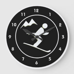 Skiing Design Wall Clock