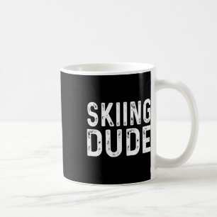 Skiing Dude Distressed Ski Skier Snow Mountain Alp Coffee Mug