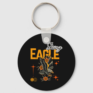 Skiing Eagle Keychain