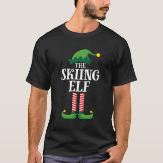 Skiing Elf Matching Family Group Christmas Party P T-Shirt