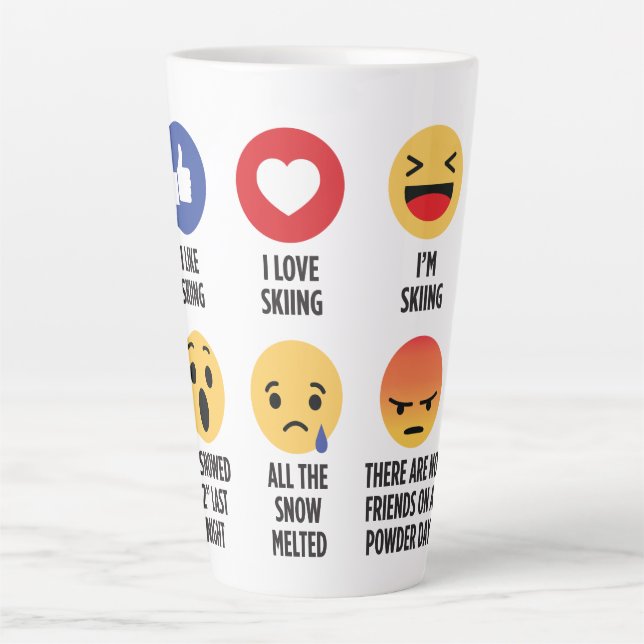 Skiing Emojis Latte Mug (Front)