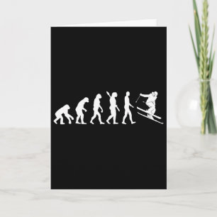 Skiing Evolution Funny Skier Freestyle Ski Winter Card