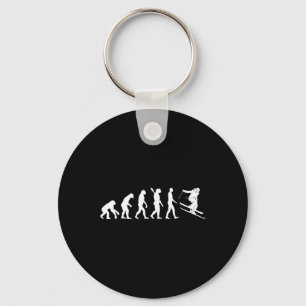 Skiing Evolution Funny Skier Freestyle Ski Winter  Keychain