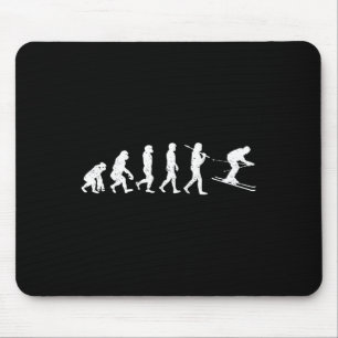 Skiing Evolution Winter Sport Downhill Ski Snowboa Mouse Pad