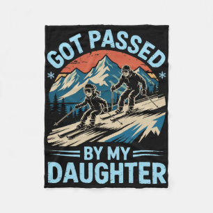 Skiing Family Got Ped By My Daughter Ski _1  Fleece Blanket