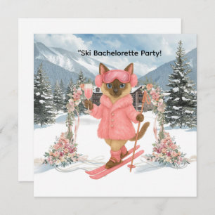 Skiing for Bride on slope Bachelorette Party  Invitation