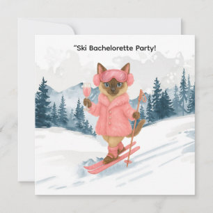 Skiing for Bride on slope Bachelorette Party  Invitation