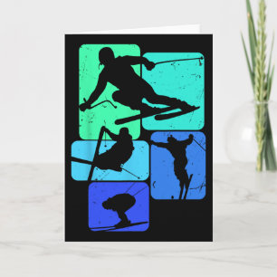 Skiing For Skiier Retro Mens Ski  Card