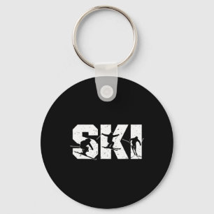 Skiing Freestyle Ski Squad Funny Extreme Winter Sp Keychain