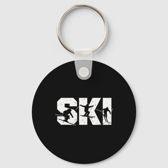 Skiing Freestyle Ski Squad Funny Extreme Winter Sp Keychain (Front)