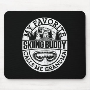 Skiing Funny Skiing Buddy Grandma Snow Ski Lover G Mouse Pad
