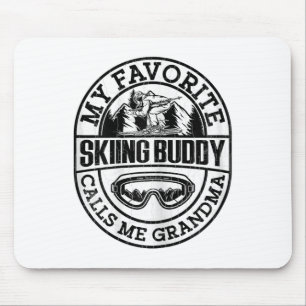 Skiing Funny Skiing Buddy Grandma Snow Ski Lover G Mouse Pad