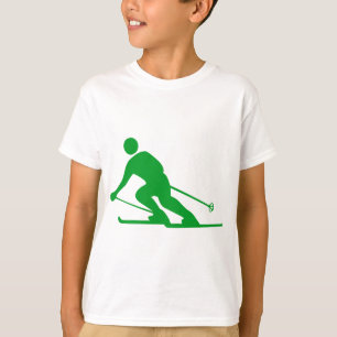 Skiing - Grass Green T-Shirt