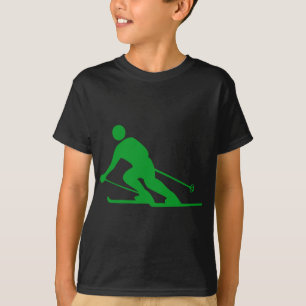 Skiing - Grass Green T-Shirt