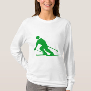 Skiing - Grass Green T-Shirt