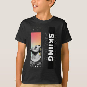 Skiing Greek Statue Winter Sports Snow Mountain T- T-Shirt