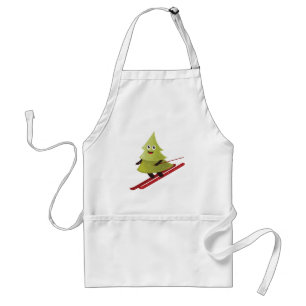 Skiing Happy Pine Tree Winter Standard Apron