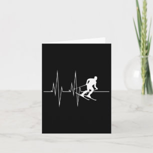 Skiing Heartbeat Line Adventure Lover Card