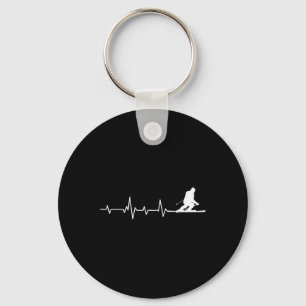 Skiing Heartbeat Skier Life Extreme Winter Sports Keychain