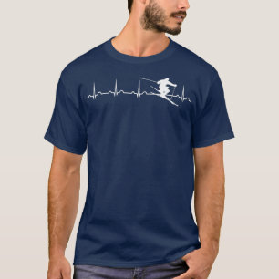 Skiing Heartbeat Skier Ski Freeride T-Shirt