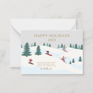 Skiing Holidays Personalized Merry Christmas Card