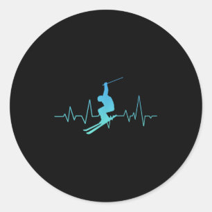 Skiing I Ski Heartbeat I Skiers I Skiing  Classic Round Sticker