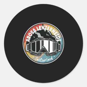 Skiing In Arosa Lenzerheide Switzerland Classic Round Sticker