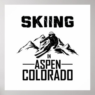 Skiing in Aspen Colorado  Poster