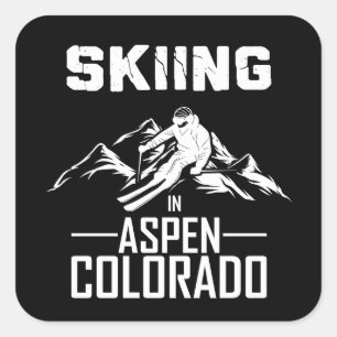Skiing in Aspen Colorado  Square Sticker